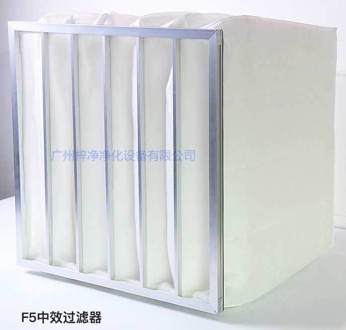 F5級袋式中效過濾器主要用于商業(yè)大樓、劇院、車站。
