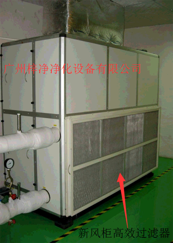 新風(fēng)柜內(nèi)設(shè)置有高效過濾器，中效過濾器，初效過濾器系統(tǒng)